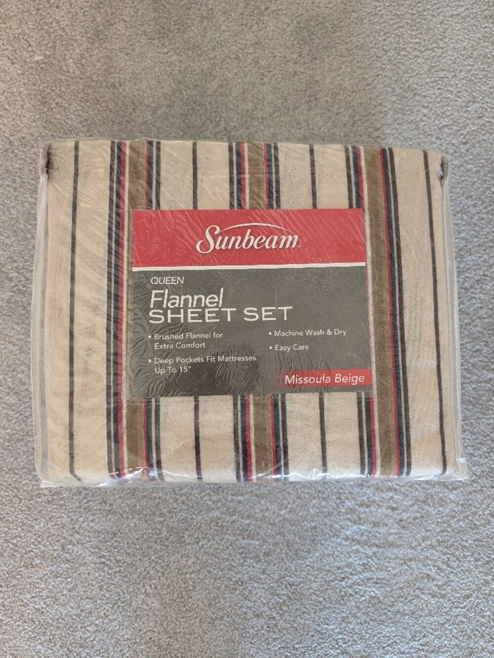NWT Sunbeam Queen Flannel Sheet Set